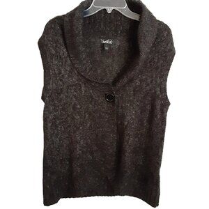 VTG 90's Erika Misses Sleeveless Sweater LARGE Button Jesse Acrylic Gray